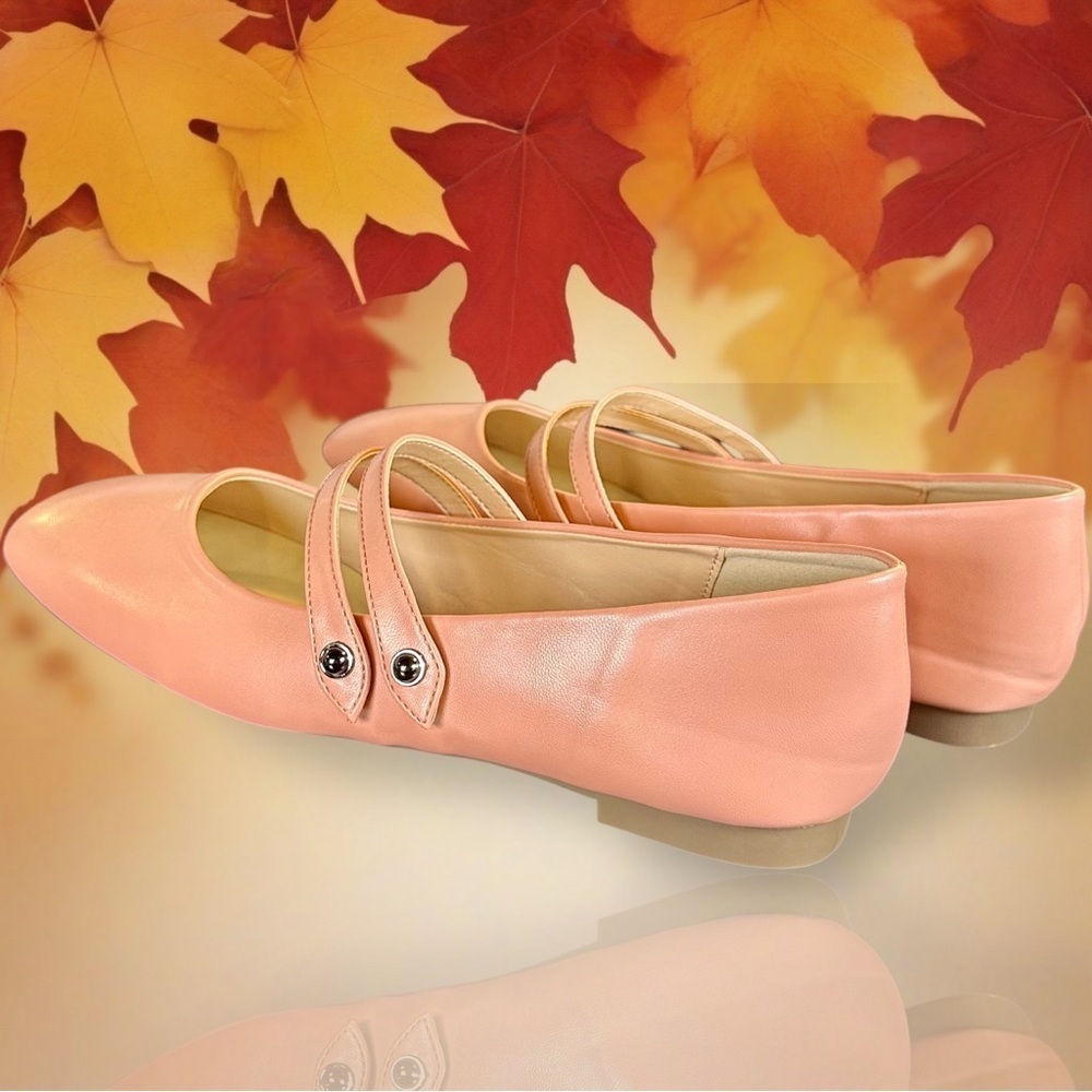 NWOT C. Paravano Square Toe Double Strap Mary Jane Flats in Pink Size 41 = 10.5 - Picture 10 of 16